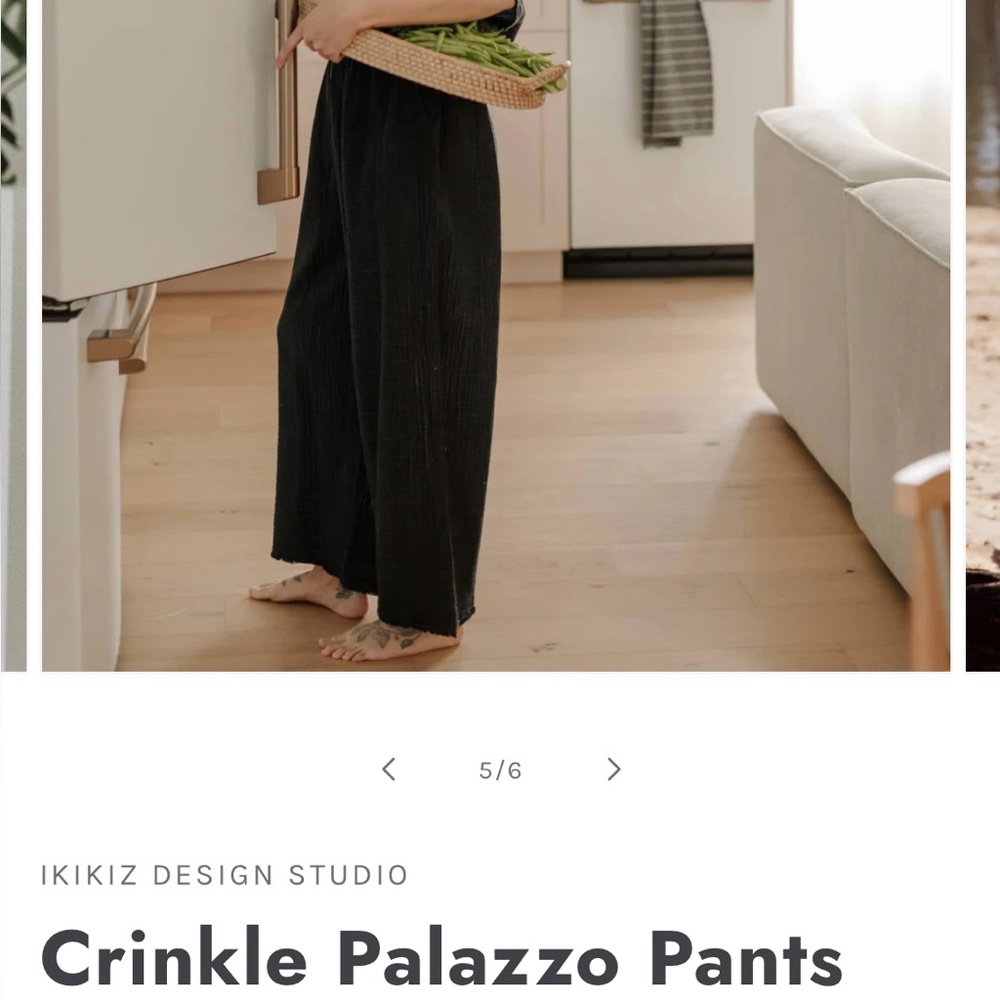 POKOLOKO Turkish cotton wide leg pant